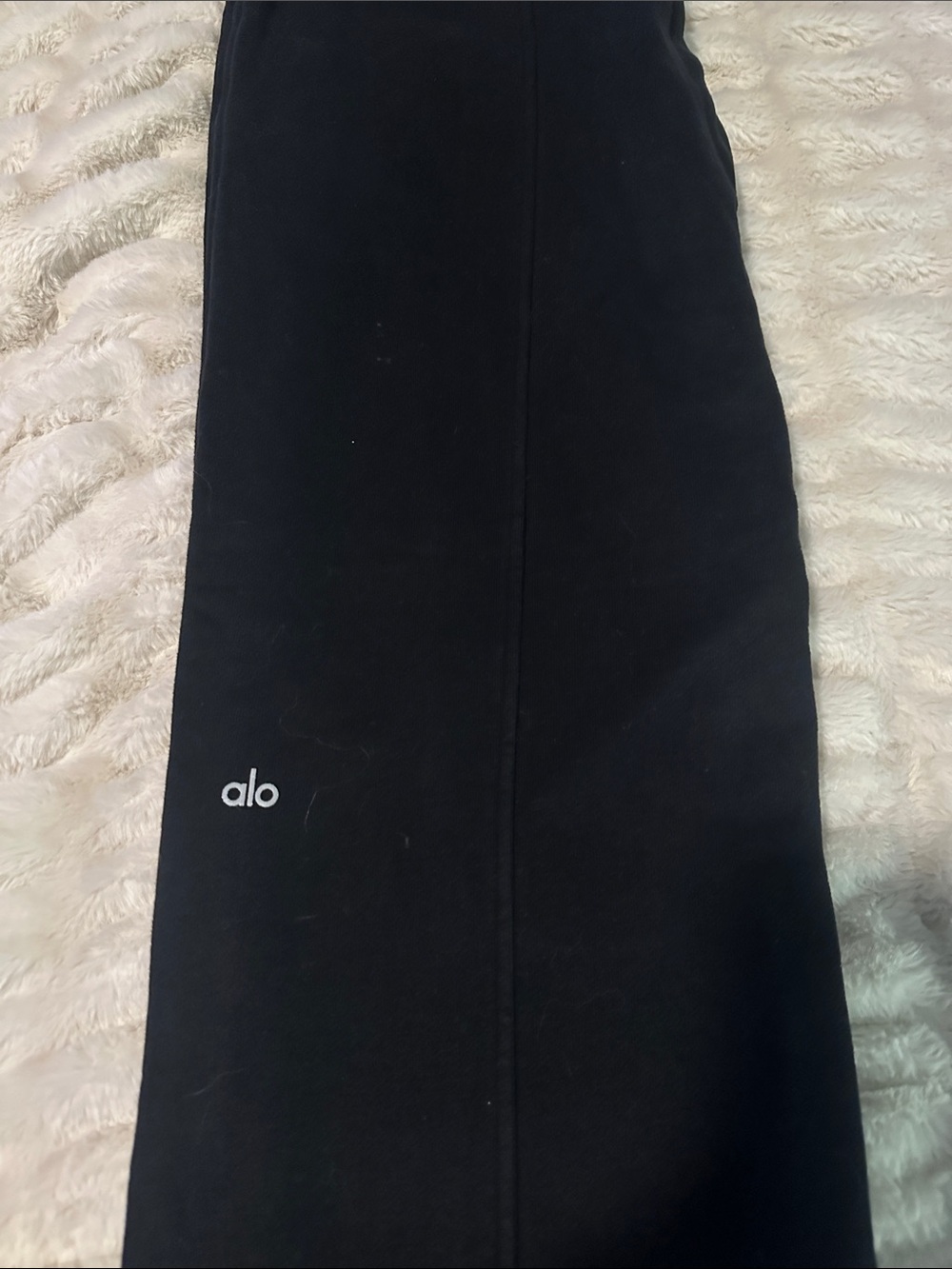 Alo Yoga Women's Black Wide-Leg Heavyweight Sweats Pants Size Medium - Picture 5 of 10